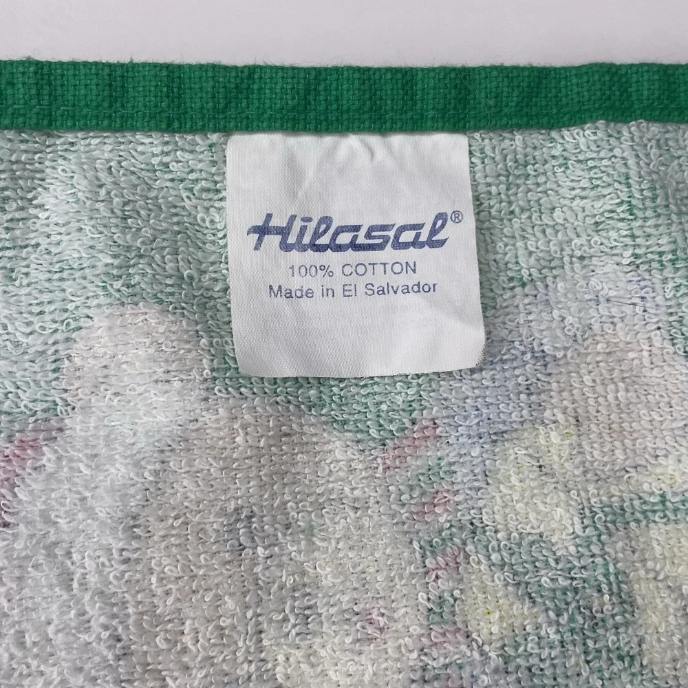 Vintage Christmas Hand Towel Holiday Teddy Bears Kitschy Kitchen Hilasol Cotton